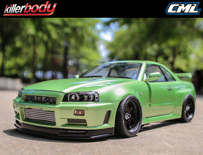 KILLERBODY - 1/10 RC CAR BODY SHELL - NISSAN SKYLINE R34 195MM CLEAR HIGH DETAIL - KB48626