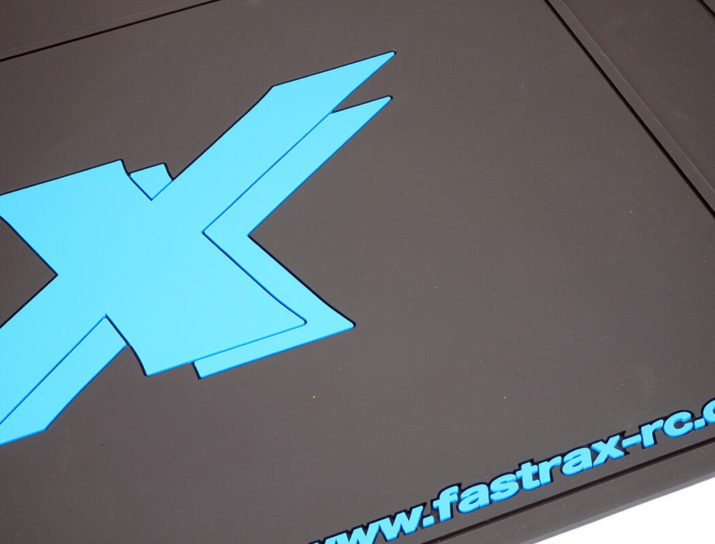 Used - FASTRAX - MEDIUM RC CAR/BUGGY 1/12 to 1/10 RUBBER PIT MAT - BLUE/BLACK 62CM X 42CM - FAST413M-BK