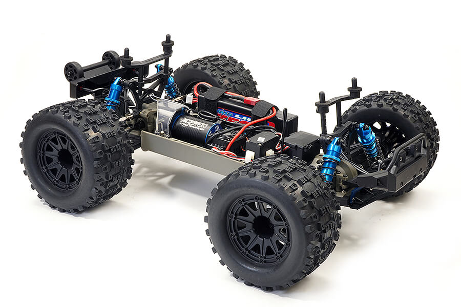 FTX - RAMRAIDER RC 1/10 BRUSHLESS + 3S LIPO Ready To Run MONSTER TRUCK RTR - GREEN/BLUE - FTX5497GB (working lights)