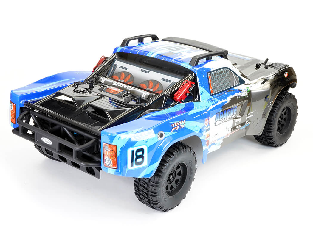 FTX - APACHE 1/10 BRUSHLESS TROPHY (SHORT COURSE) RC 4WD TRUCK RTR W/LIPO & BALANCE CHARGER - BLUE - FTX5498B