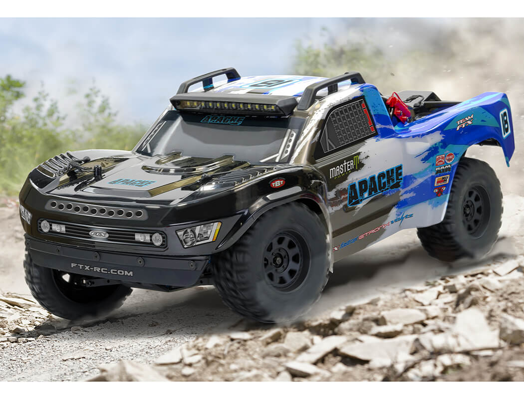 FTX - APACHE 1/10 BRUSHLESS TROPHY (SHORT COURSE) RC 4WD TRUCK RTR W/LIPO & BALANCE CHARGER - BLUE - FTX5498B