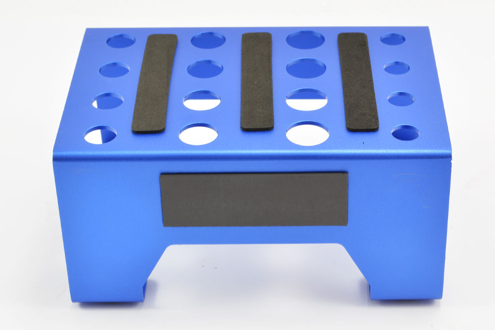 FASTRAX - BLUE 1/10 RC CAR ALLOY METAL PIT STAND/SHOCK JIG/MAGNETIC - FAST410B