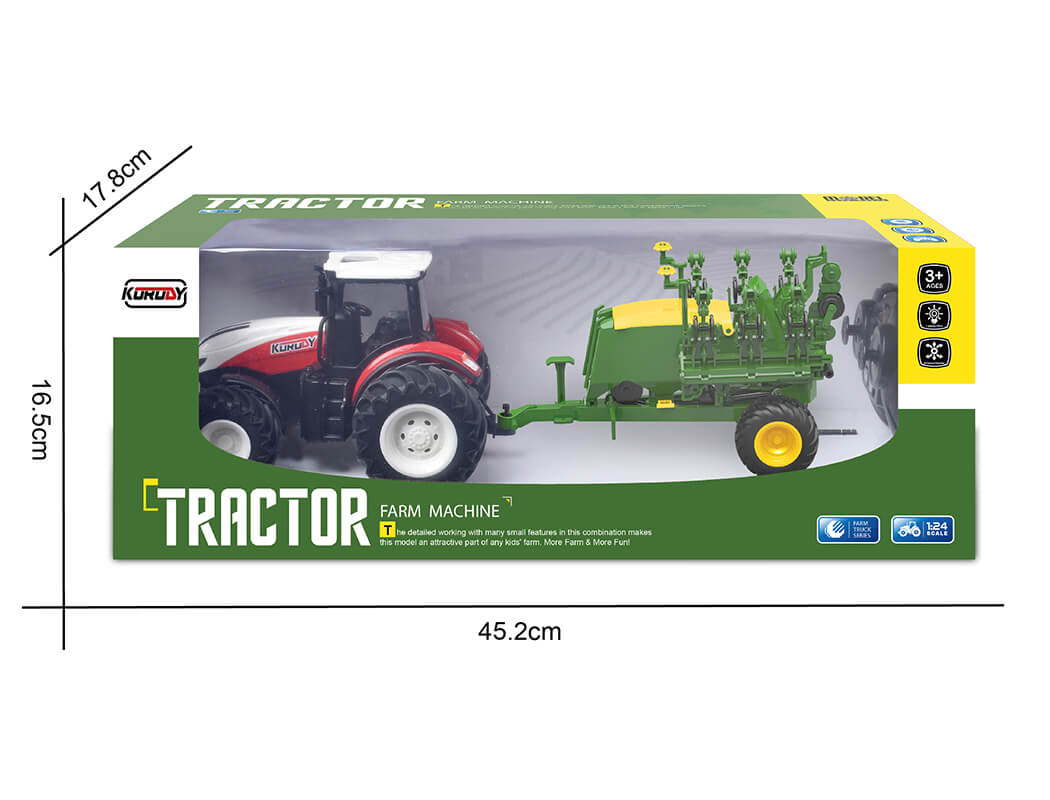 KORODY - RC 1:24 TRACTOR WITH SEEDING TRAILER W/LED LIGHTS - K-6646K
