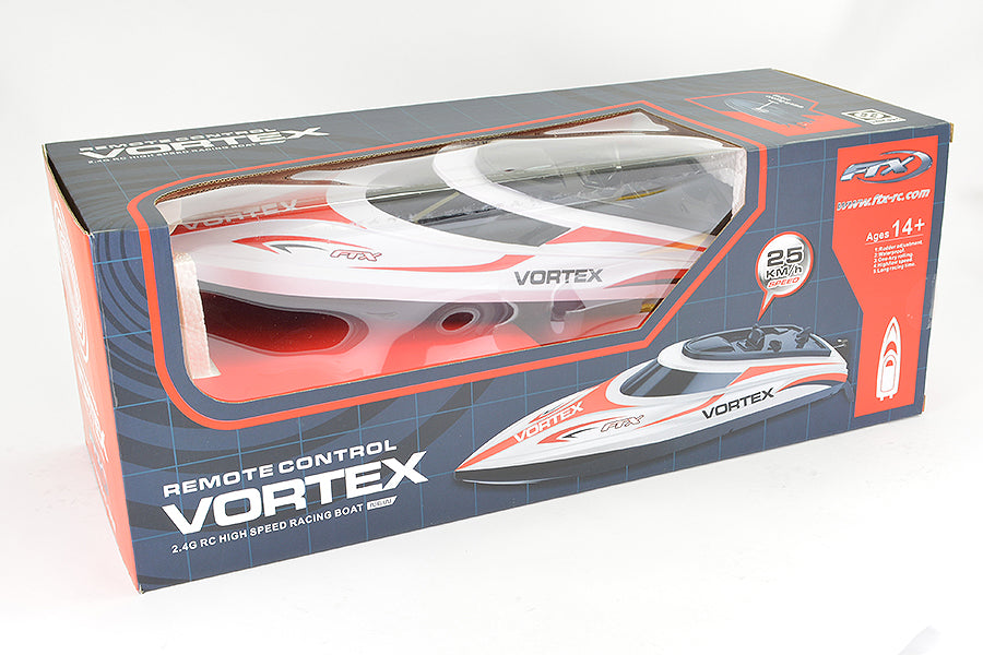 FTX - VORTEX HIGH SPEED R/C RACE BOAT 44CM - INC's BATTERY, CHARGER & RADIO