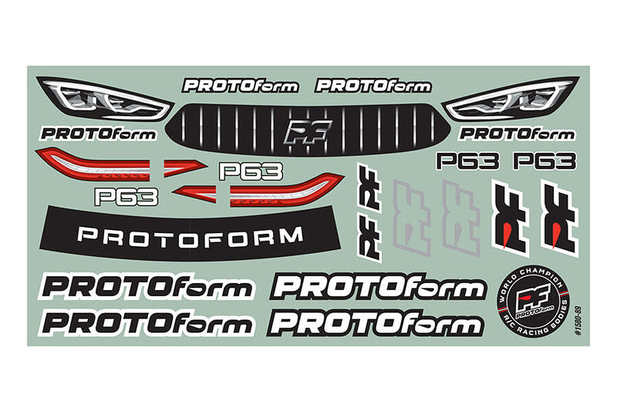 PROTOFORM - P63 PRO-LITE (0.5MM) 1/10 CLEAR BODYSHELL 190MM TC CAR - PRM158020