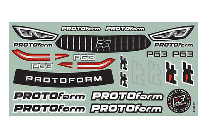 PROTOFORM - P63 PRO-LITE (0.5MM) 1/10 CLEAR BODYSHELL 190MM TC CAR - PRM158020