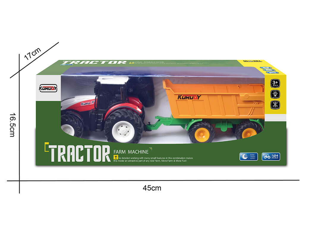 KORODY - RC 1:24 TRACTOR WITH ROTARY TIPPING TRAILER W/LED LIGHTS - K-6643K
