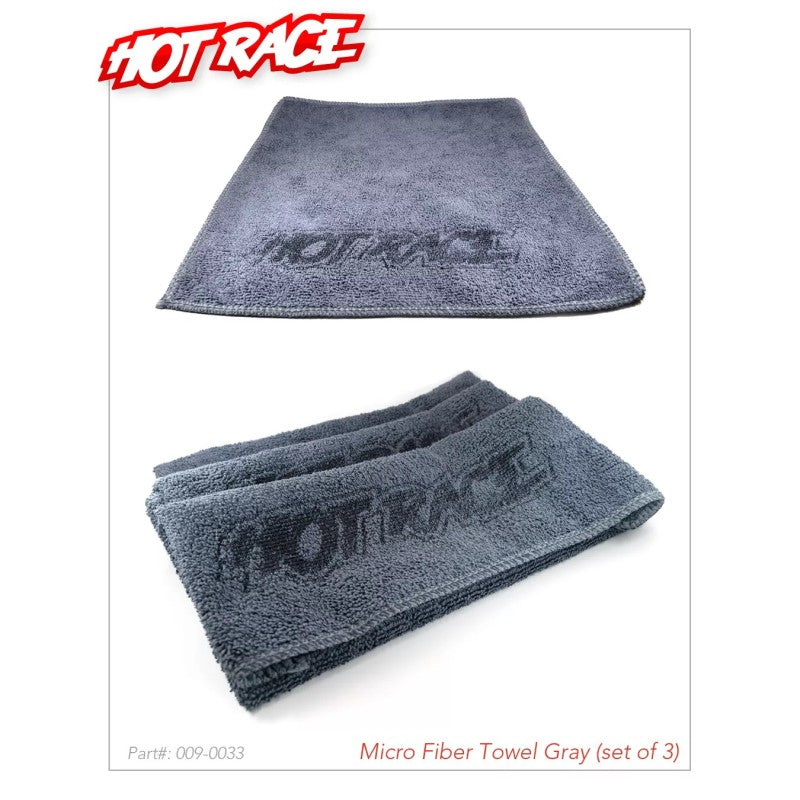 HOTRACE - 3 PCS OF MICROFIBER TOWEL GREY - HRE009-0033