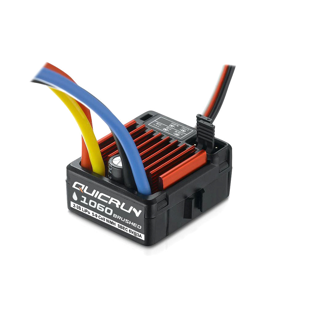 Hobbywing - QUICRUN - WP 1060 - 2-3S Lipo / 6-9S Nimh Brushed ESC - 6V Sbec (T Plug Deans Battery Plug) - HW30120060028 (What is stock for Tamiya TT01E Euro Trucks)