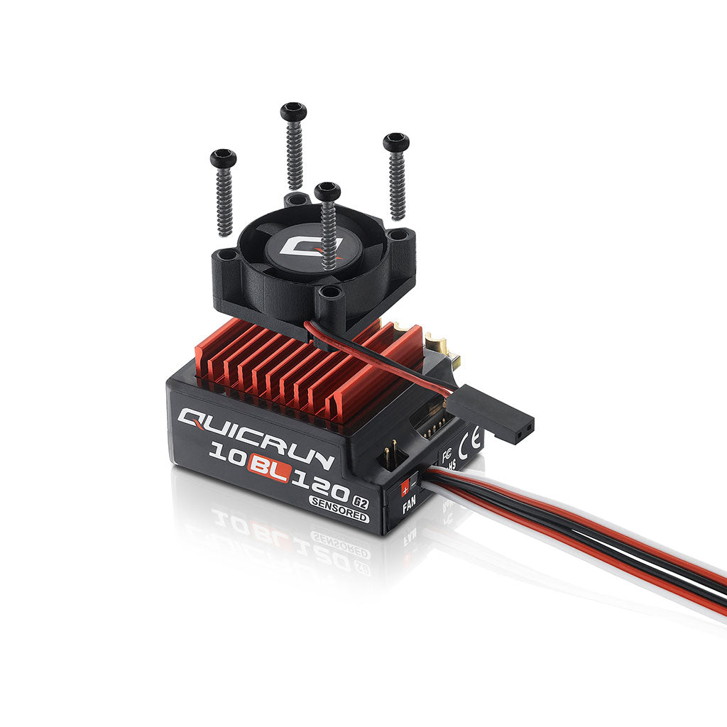 HOBBYWING - QUICRUN 10BL120 G2 - BRUSHLESS SENSORED ESC - WITH BATTERY PLUG - HW30107200 (IDEAL for 1/10th Touring Cars/Buggies/Drift Cars)