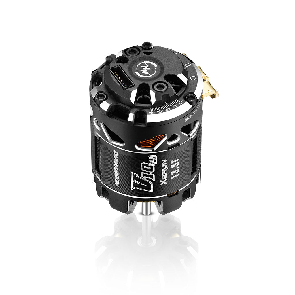 HOBBYWING - XERUN V10 17.5T BLACK G4R BRUSHLESS SENSORED MOTOR - HW30401748 (FOR 1/10 & 1/12 STOCK CLASSES)