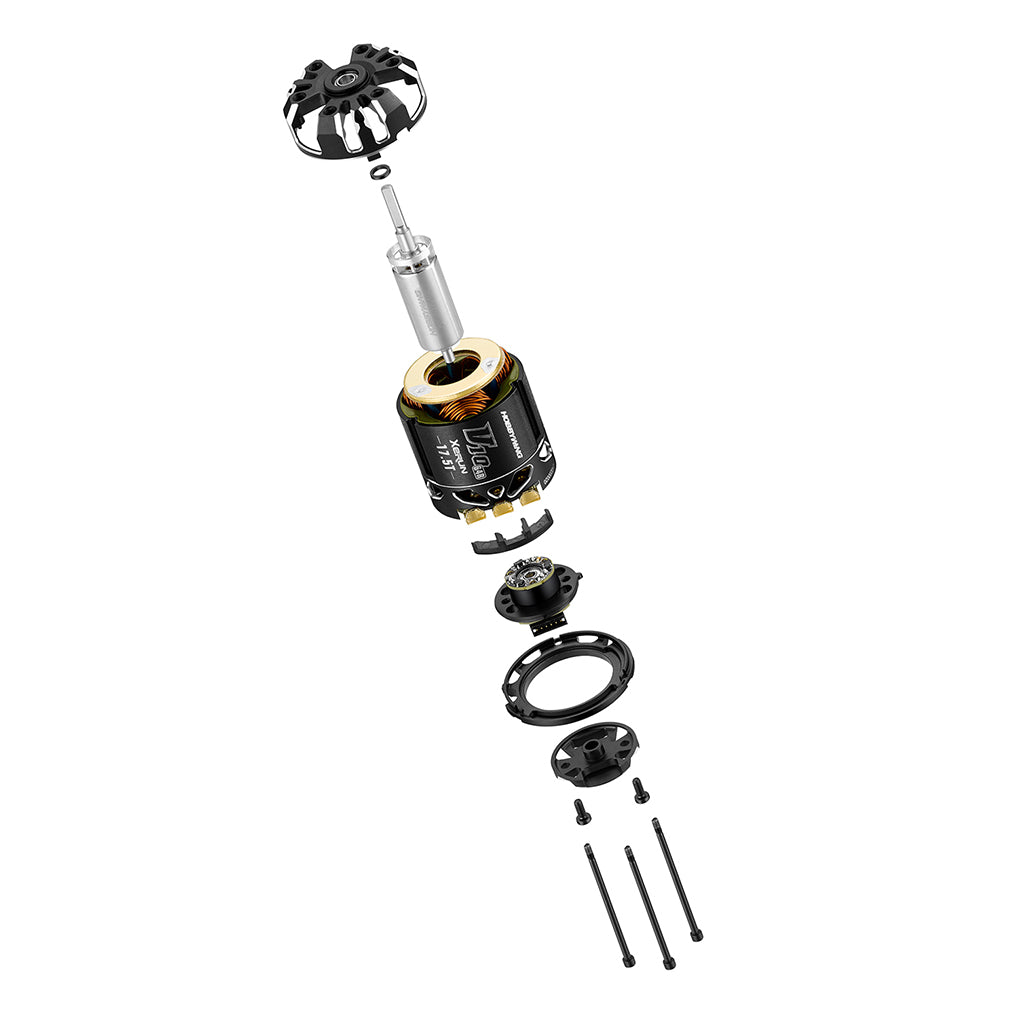 HOBBYWING - XERUN V10 17.5T BLACK G4R BRUSHLESS SENSORED MOTOR - HW30401748 (FOR 1/10 & 1/12 STOCK CLASSES)