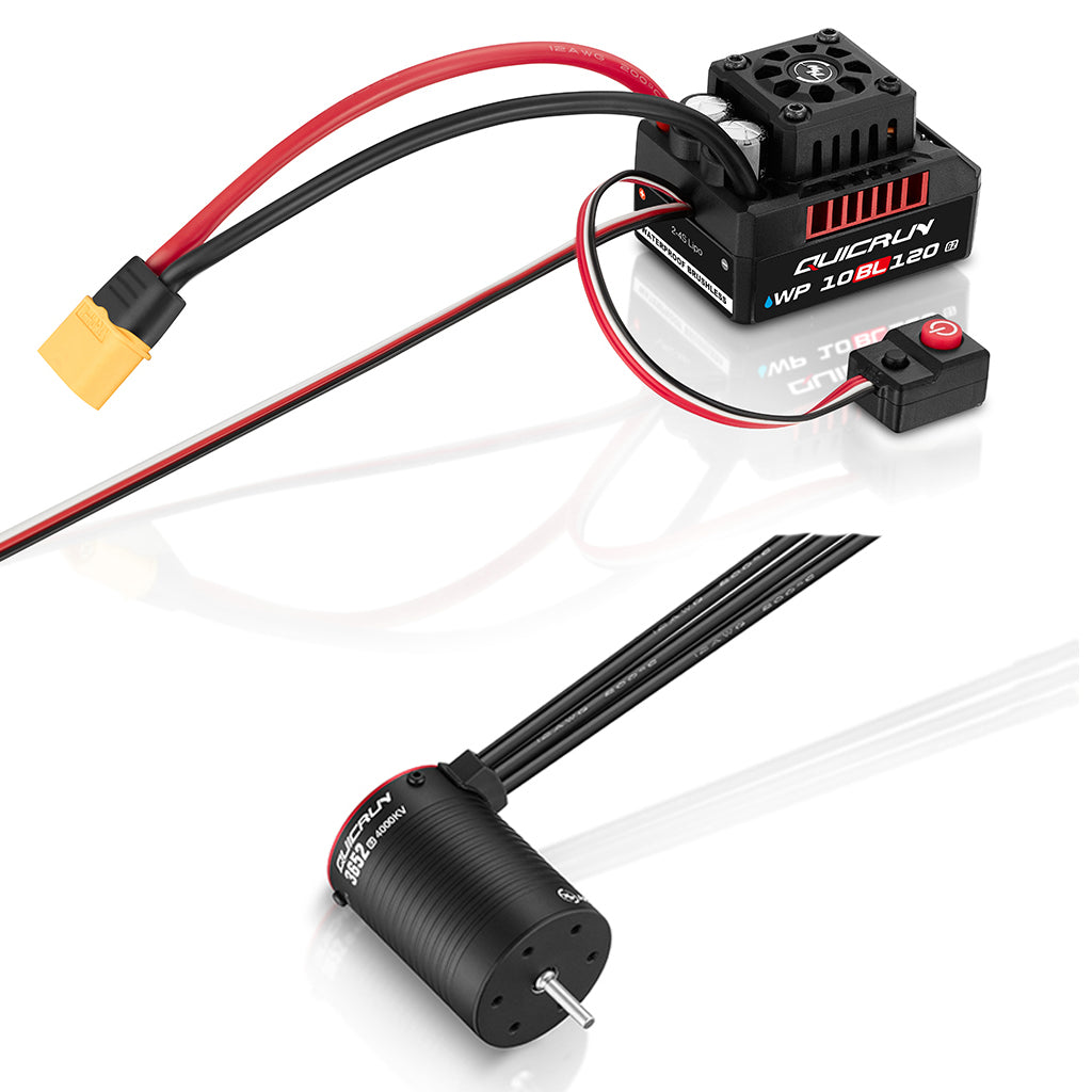 HOBBYWING - QUICRUN Combo QR10BL120 (2-4S) G2 & 3652SL 5400KV G2 - (For 1/10th SCT, Buggies, Monster Trucks) Shaft Diameter - 3.175mm - HW38030209