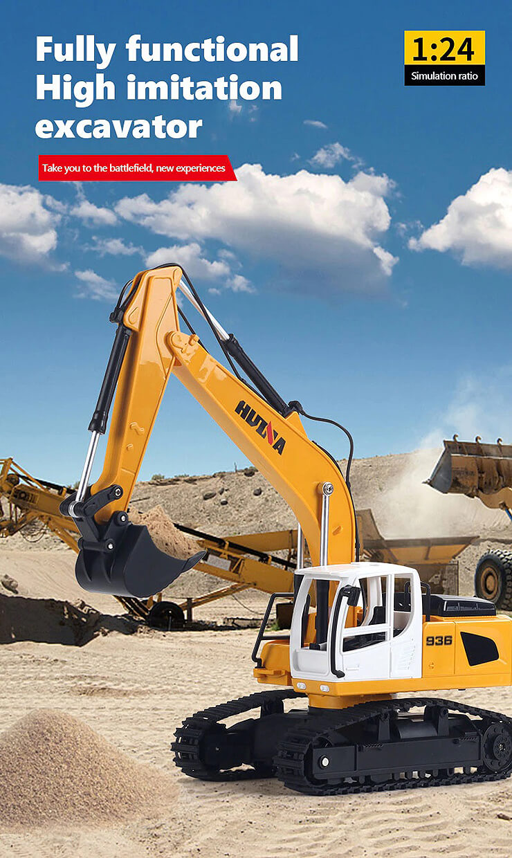 HUINA - Remote Control Construction 2.4G 6CH RC EXCAVATOR 1/24TH - CY1516