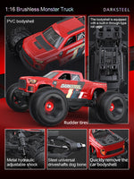 UDI RC - SNOWCLAW MONSTER TRUCK 1/16 BRUSHLESS RTR PRO - RED - UDI-UD1610PR (7.4V Li-ion 1600mAh & Charger Included)