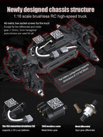 UDI RC - SNOWCLAW MONSTER TRUCK 1/16 BRUSHLESS RTR PRO - RED - UDI-UD1610PR (7.4V Li-ion 1600mAh & Charger Included)