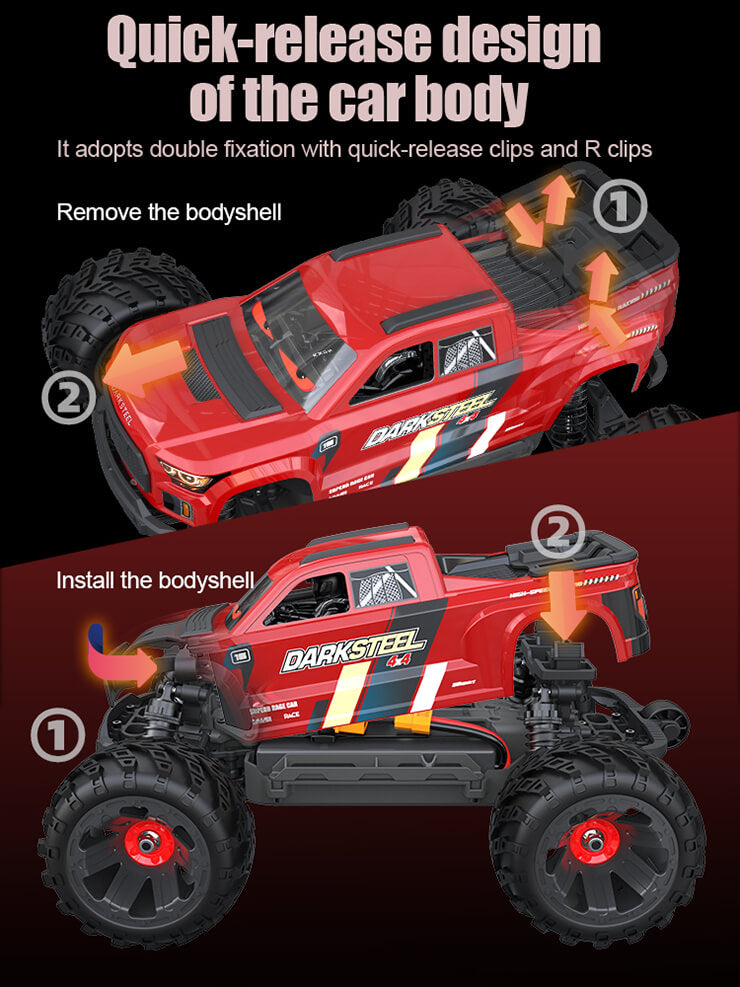 UDI RC - SNOWCLAW MONSTER TRUCK 1/16 BRUSHLESS RTR PRO - RED - UDI-UD1610PR (7.4V Li-ion 1600mAh & Charger Included)