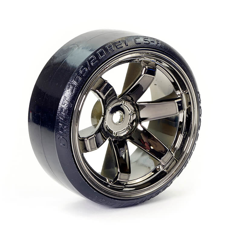 FASTRAX R/C PRODUCTS - FASTRAX 1/10 STREET/DRIFT TYRE
6-SPOKE WHEEL (6MM OFFSET) - FAST0086GC