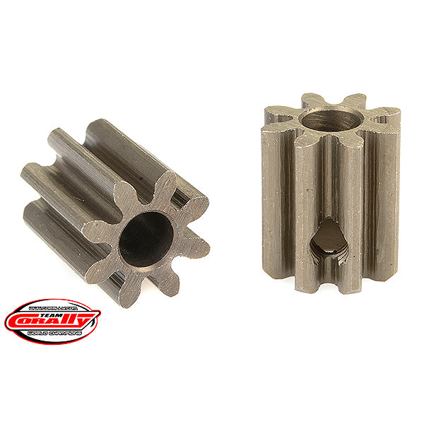 CORALLY - 32 DP PINION SHORT HAR
DENED STEEL 8 TEETH SHAFT DIA. - C-71508