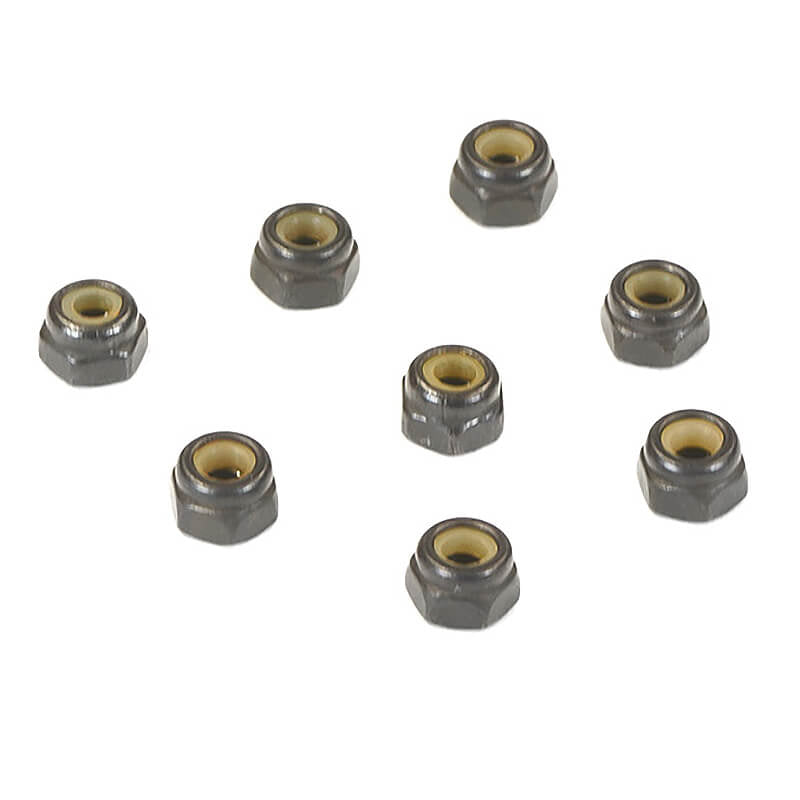 FASTRAX R/C PRODUCTS - FASTRAX NYLOC NUT M2 BLACK - FASTM2BK