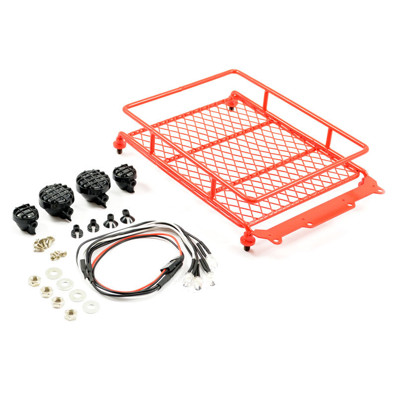 FASTRAX R/C PRODUCTS - FASTRAX ALUMINIUM LUGGAGE RACK
w/LED LAMPS L130MM X W110MM - FAST2301R