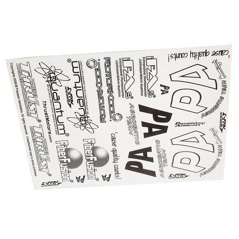 PRECISION AEROBATICS - PRECISION AEROBATIC PA A4
STICKER SHEET - AC-2027