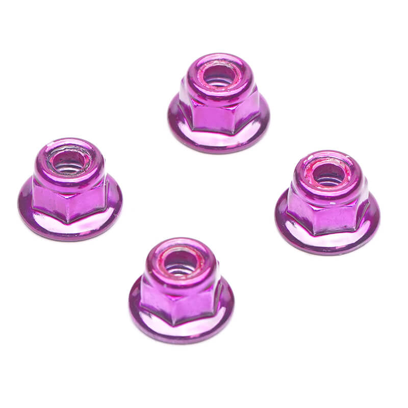 FASTRAX R/C PRODUCTS - FASTRAX M5 PURPLE FLANGED
ALUMINIUM LOCKNUTS (4) - FTM5PUF
