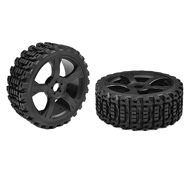 CORALLY - OFF-ROAD 1/8 BUGGY TIR
ES XPRIT GLUED/BLACK RIMS PAIR - C-00180-611