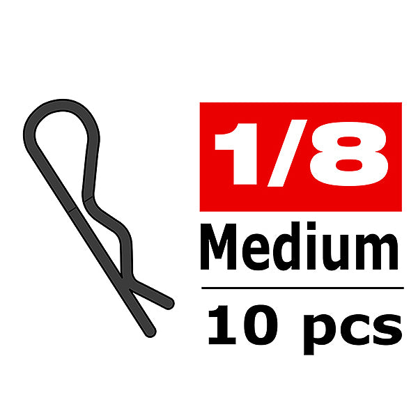 CORALLY - BODY CLIPS 45 BENT ME
DIUM BLACK 10 PCS - C-35112