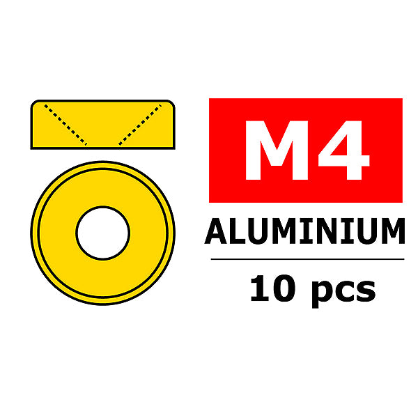 CORALLY - TEAM ALUMINIUM WASHER
FOR M4 FLAT HEAD SCREWS OD= - C-3213-40-0