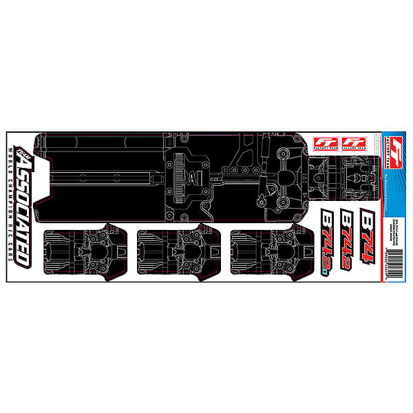 ASSOCIATED ELECTRICS - TEAM ASSOCIATED RC10B74.2 FT C
HASSIS PROTECTIVE SHEET, PRINT - AS92329