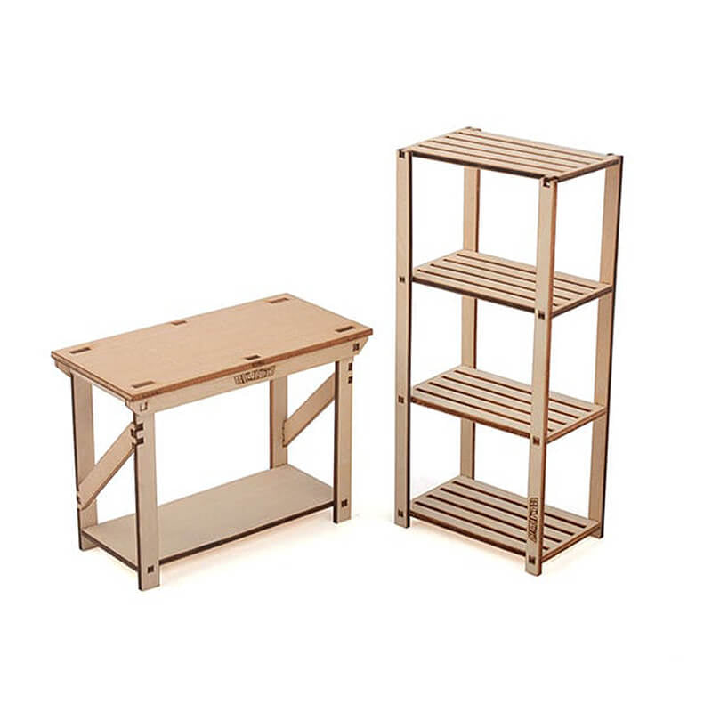 RC4WD - 1/10 WOOD GARAGE SHELVES
& WORK BENCH SET - Z-S0161
