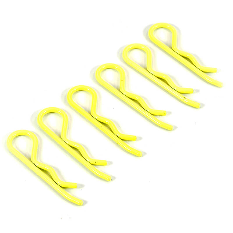 FASTRAX R/C PRODUCTS - 1/8th/1/5TH/TRANSPONDER BODY
CLIPS FLUO YELLOW (6) - FAST210FY