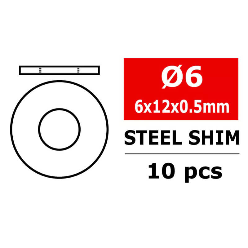 CORALLY - STEEL METRIC SHIM
6,0X12X0.5MM 10 PCS - C-3301-060-12-05