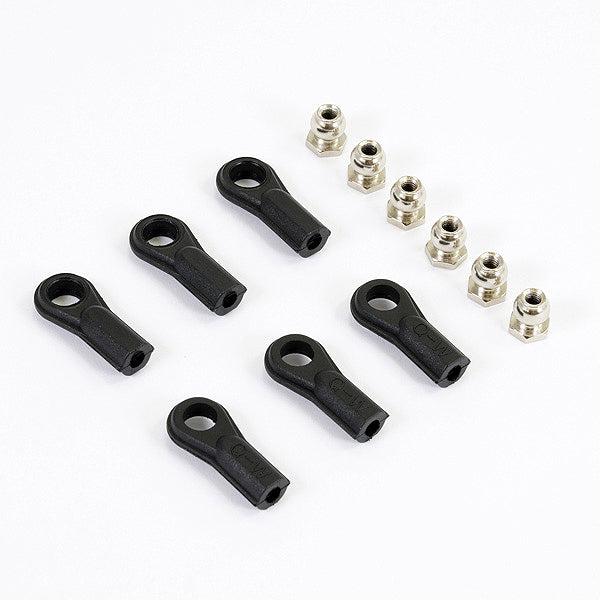 FASTRAX R/C PRODUCTS - ROSE JOINTS (6) BLACK W/BALLS - FAST46BK