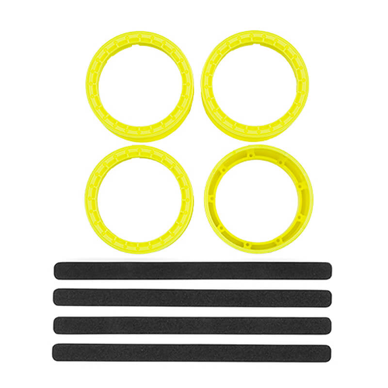 ASSOCIATED ELECTRICS - TEAM ASSOCIATED DC10 FT ADJ.
WHEEL RIM, FLO. YELLOW (4) - AS72269