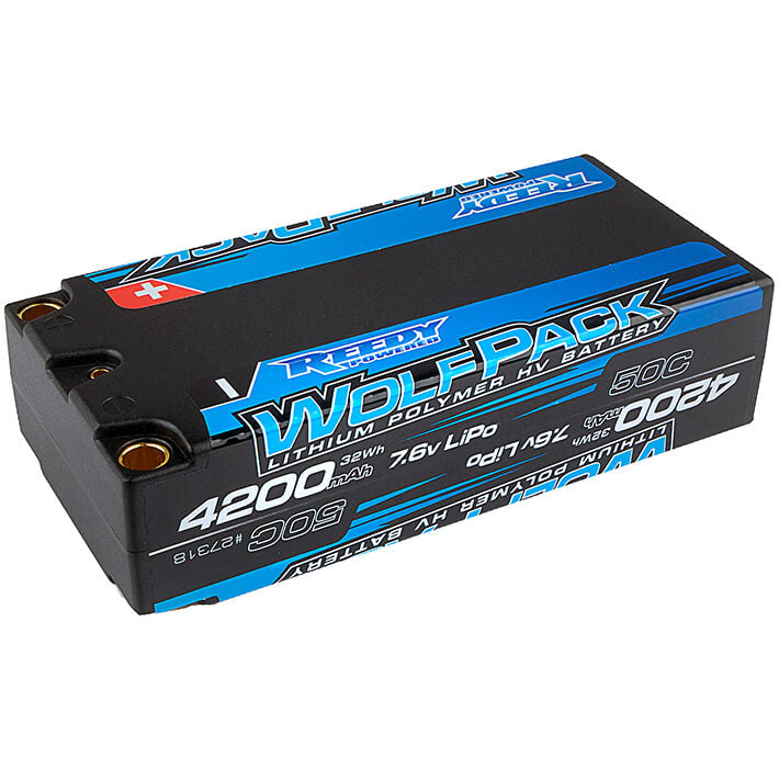 REEDY - WOLFPACK HV-LIPO 4200MAH
50C 7.6V LIPO SHORTY BATTERY - AS27318