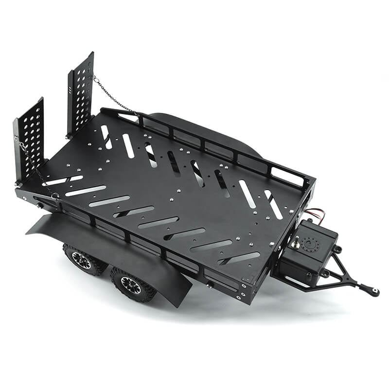 FASTRAX R/C PRODUCTS - FASTRAX DUAL-AXLE TRAILER
w/RAMPS & LEDs (Med 1/12-1/18) - FAST2372MBK