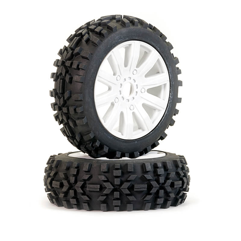 FASTRAX R/C PRODUCTS - FASTRAX 1:8 GRATOR MOUNTED
ON 10-SPOKE WHITE (PR) - FAST1002W