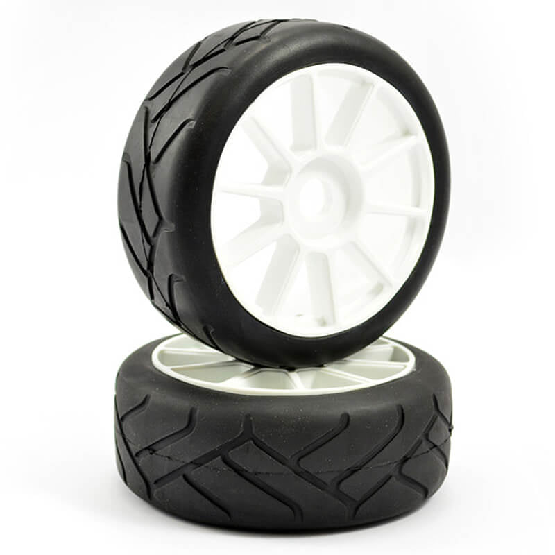 FASTRAX R/C PRODUCTS - FASTRAX 1/8TH PREMOUNTED SLICK
TYRES 'GRID IRON/10 SPOKE' - FAST0013