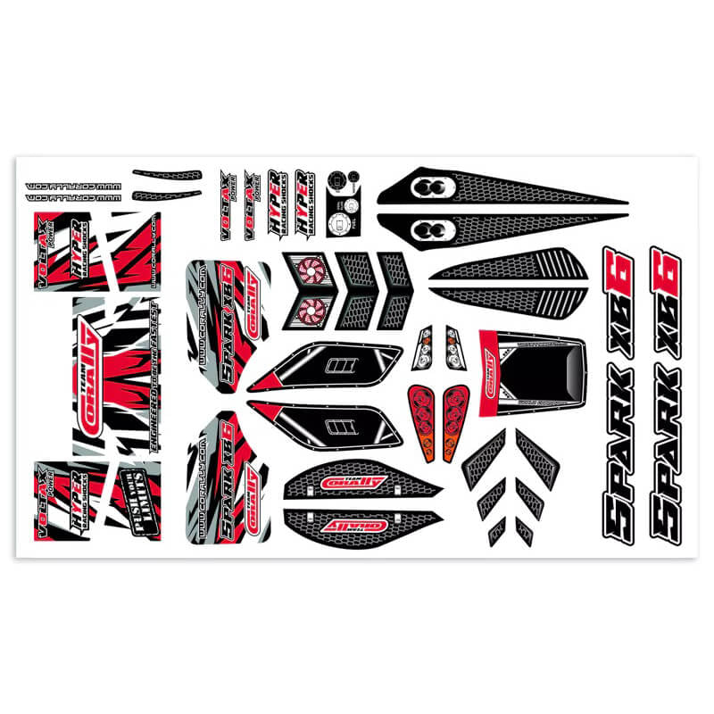 CORALLY - TEAM BODY DECAL SHEET
SPARK XB6 RED 1PC - C-00180-1169-R