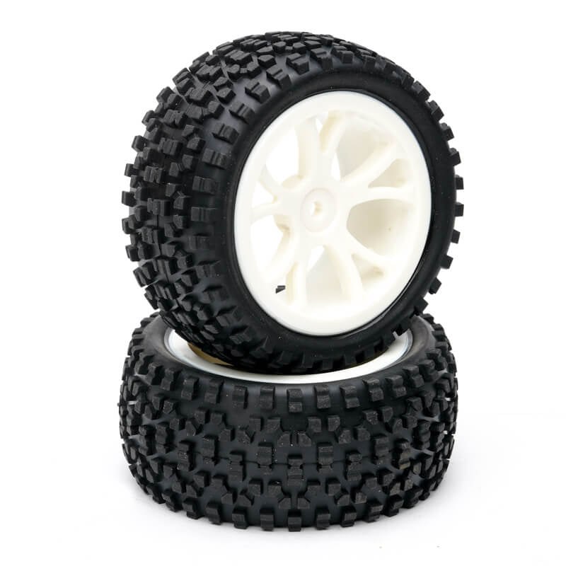FASTRAX R/C PRODUCTS - FASTRAX 1/10TH MOUNTED CUBOID
BUGGY REAR TYRES WHITE 10-SP - FAST0037W