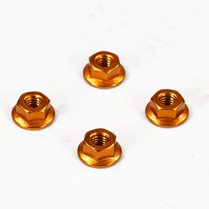 FASTRAX R/C PRODUCTS - M4 GOLD SERRATED ALUMINIUM
LOCKNUTS 4pcs - FTM4GS
