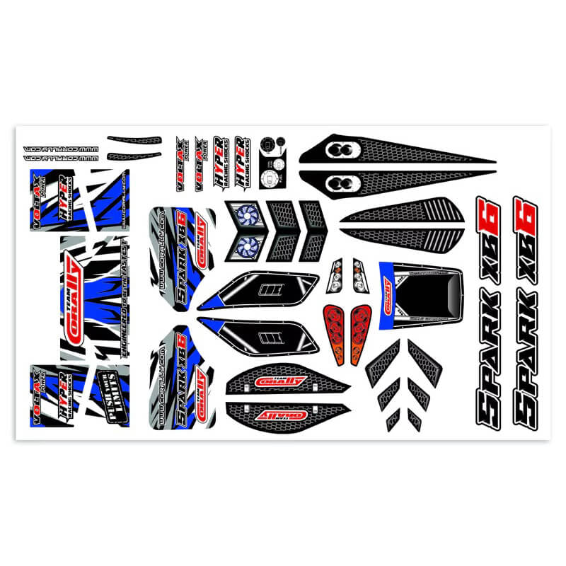 CORALLY - TEAM BODY DECAL SHEET
SPARK XB6 BLUE 1PC - C-00180-1169-B