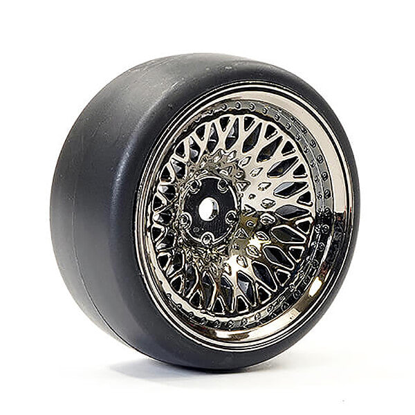FASTRAX R/C PRODUCTS - FASTRAX 1/10 (4) DRIFT D1 TYRE
w/9MM CLASSIC WHEELS-BK CHROME - FAST1357BC-D19