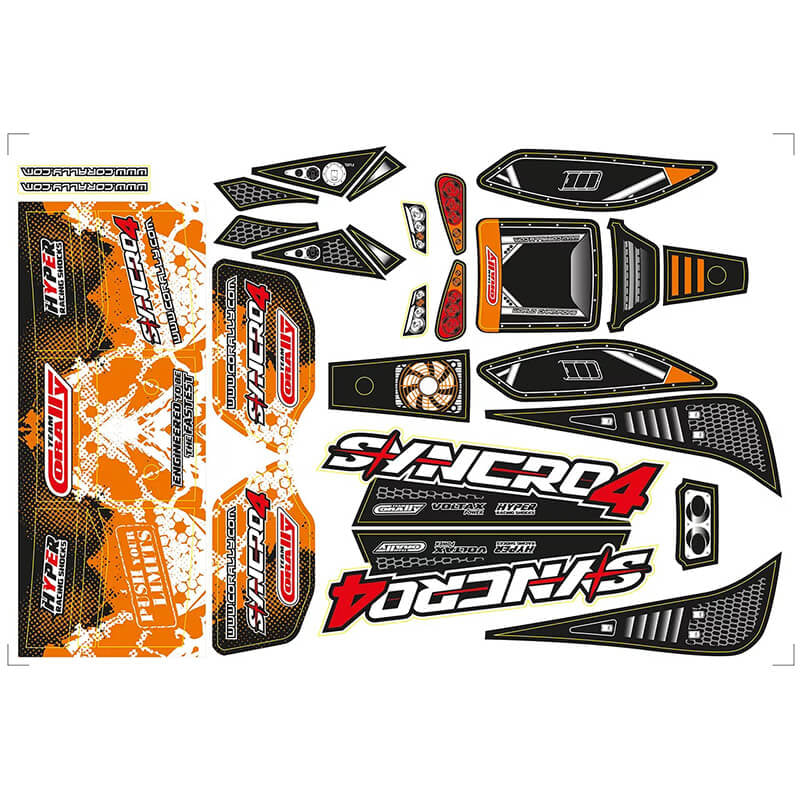 CORALLY - BODY DECAL SHEET
SYNCRO PRECUT ORANGE COLOR - C-00180-1055-3O
