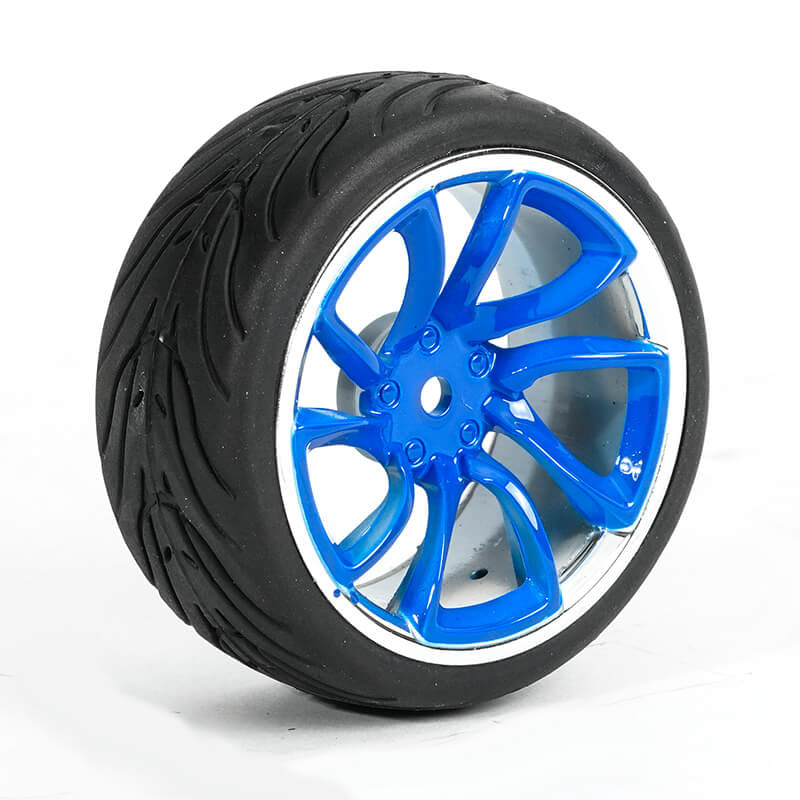 FASTRAX R/C PRODUCTS - FASTRAX 1/10 STREET/TREAD TYRE
TRI-5 BLUE/CHROME WHEEL - FAST0088BLC