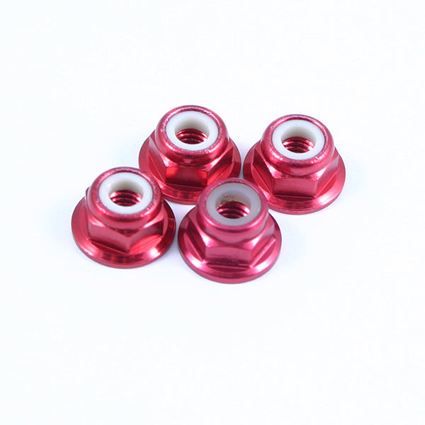 FASTRAX R/C PRODUCTS - M4 RED FLANGED ALUMINIUM
LOCKNUTS 4PCS - FTM4RF
