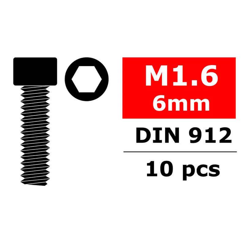 CORALLY - STEEL SCREWS M1.000,6
X 6MM HEX SOCKET HEAD 10 PCS - C-3001-16-06