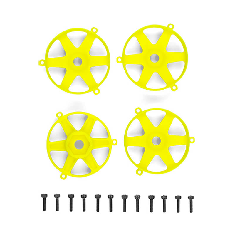 ASSOCIATED ELECTRICS - TEAM ASSOCIATED DC10 FT ADJ.
WHEEL FACE PLATE, FLO. YELL(4) - AS72270